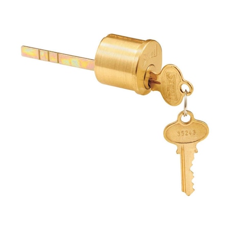 Patioplus Brushed Brass Solid Brass Key Lock Cylinder, Keyed Differently PA3325358